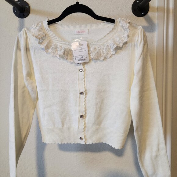 LIZ LISA Sweaters - NWT Liz Lisa Cream Cropped Sweater with Lace